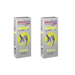 2 Bravecto Plus Gatos 1,2 A 2,8 Kg Transdermal Com Vermifugo
