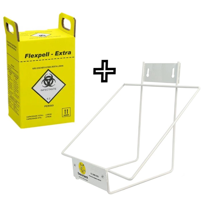 KIT COLETOR PERFUROCORTANTE 13L SUPORTE + CAIXA