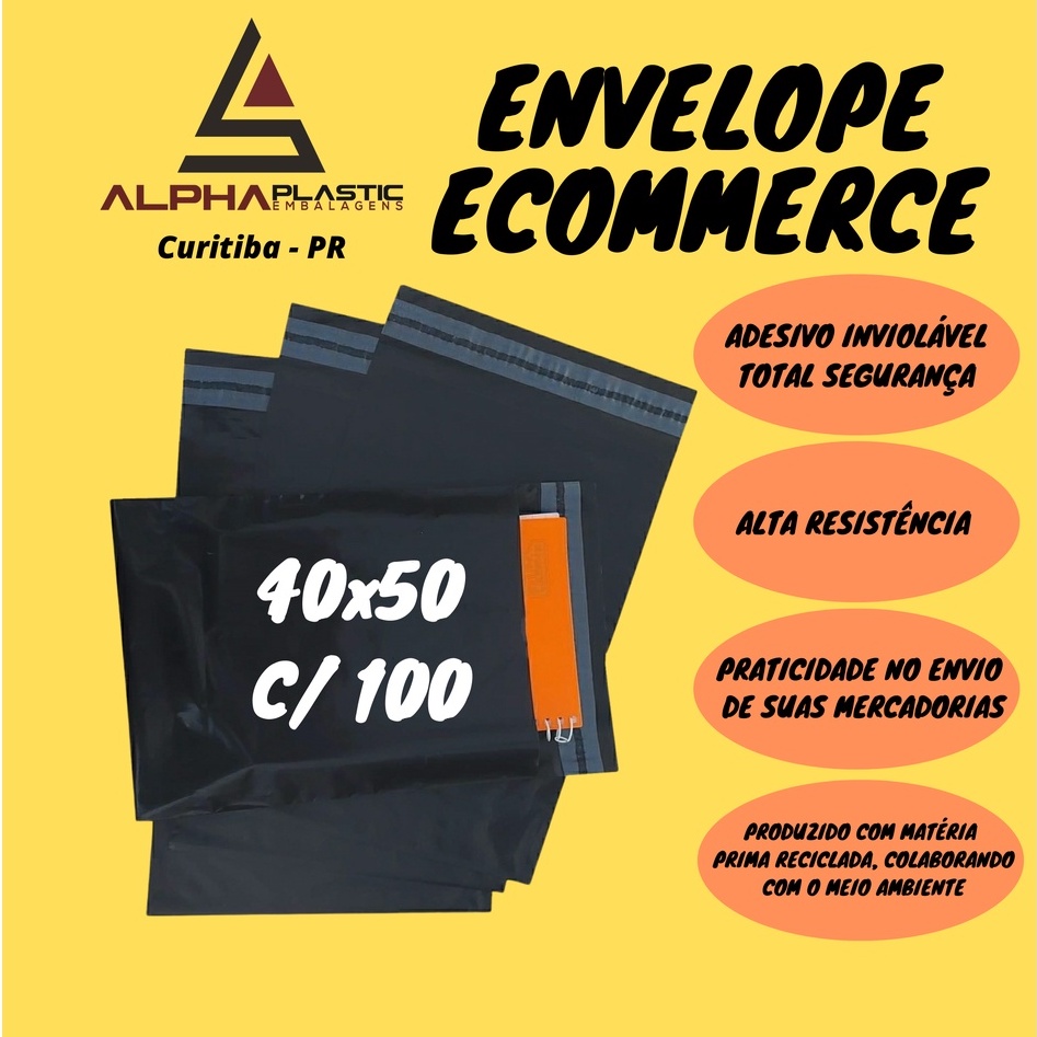 100 Unid. Envelopes De Segurança 40x50 -  Saco Embalagem Para Correio Ecommerce em Oferta na Shopee
