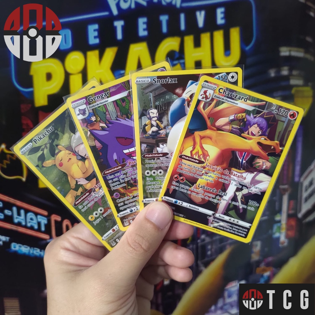 50 Cartas Pokemon Original Sem Repetições Com 02 raras Brilhantes