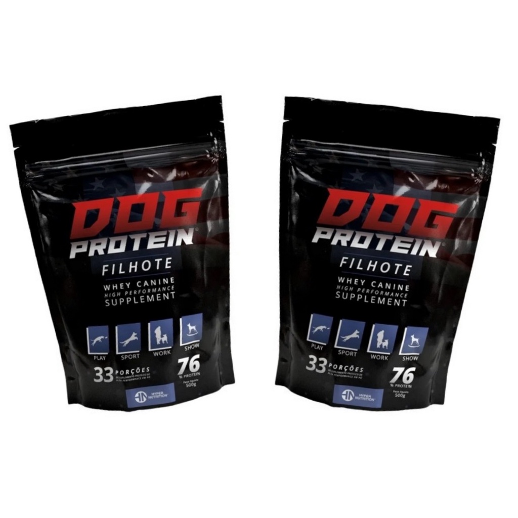 Combo suplemento whey 2 und dog protein cachorro filhotes forte 500gr Shopee Brasil