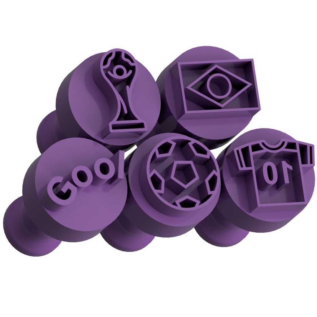 Carimbo para Brigadeiro e Doces - Copa do Mundo - Kit com 5 unidades