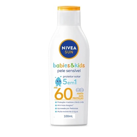 Protetor Solar Nívea Sun Kids Sensitive FPS60 100mL