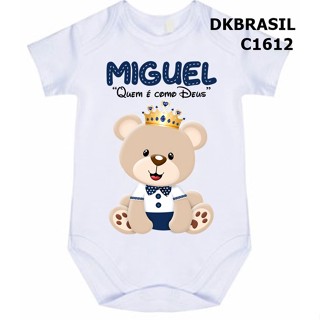Body Urso Príncipe Significado do nome Miguel C1612 em Oferta na Shopee