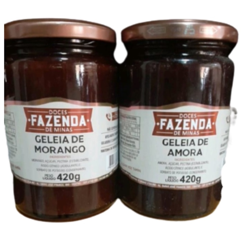 Kit Geléia de Frutas - Morango e Amora 420 gramas 2 unidades