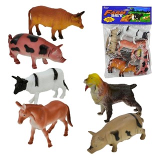 Kit Animais da Fazenda Fazendinha de Brinquedo Borracha