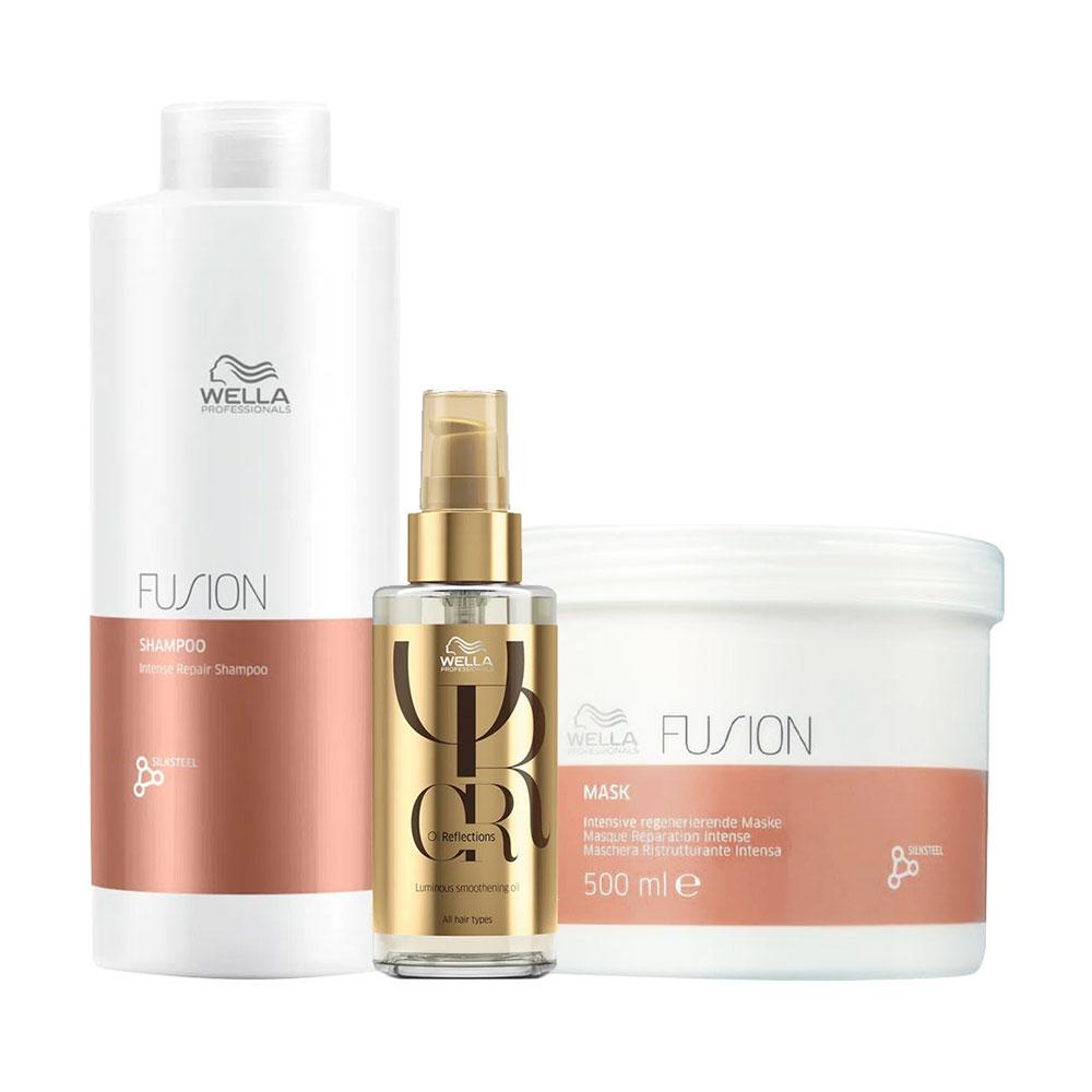 Kit Wella Professionals Fusion Profissional - Shampoo e Máscara e Óleo em Oferta na Shopee