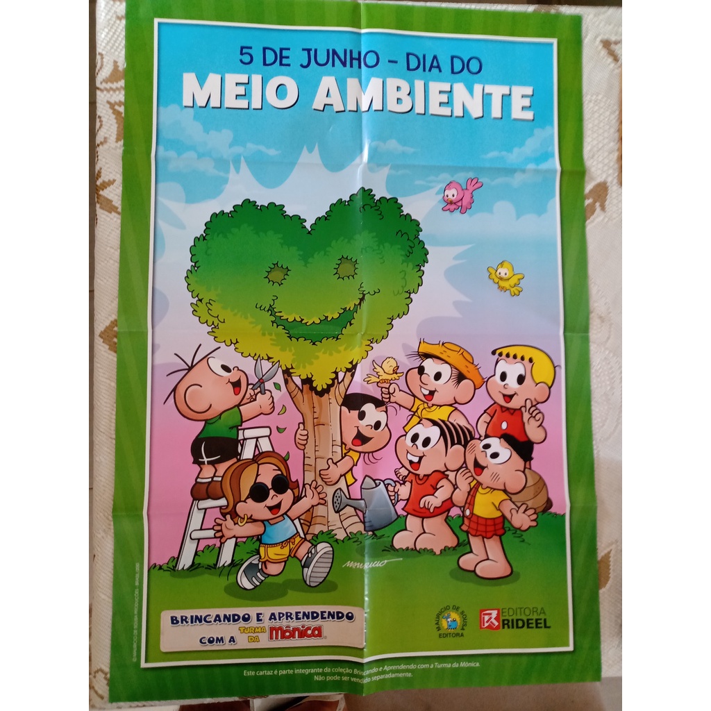Poster da Turma da Mônica - Dia do Meio ambiente (coleção "Brincando e Aprendendo")