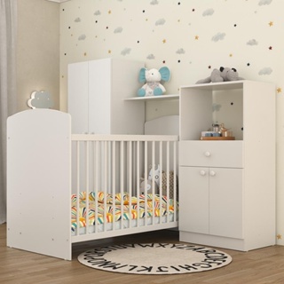 Quarto de Bebê Completo com Berço Guarda-roupa e Cômoda Multimóveis 2869.010 em Oferta na Shopee