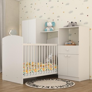 Quarto de Bebê Completo com Berço Guarda-roupa e Cômoda Multimóveis 2869.010