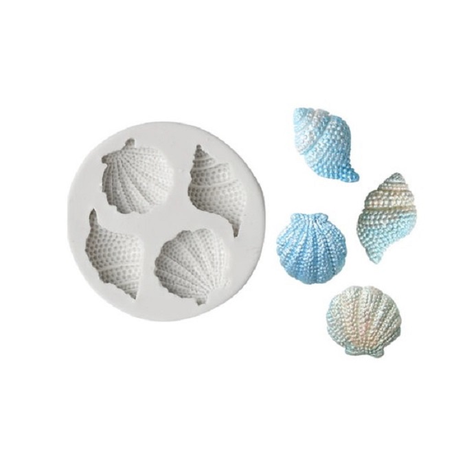 MOLDE DE SILICONE FUNDO DO MAR CONCHAS em Oferta na Shopee
