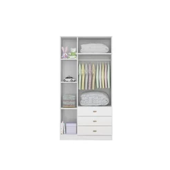 Guarda Roupa Ditália 3 Portas 3 Gavetas BB-322 Branco