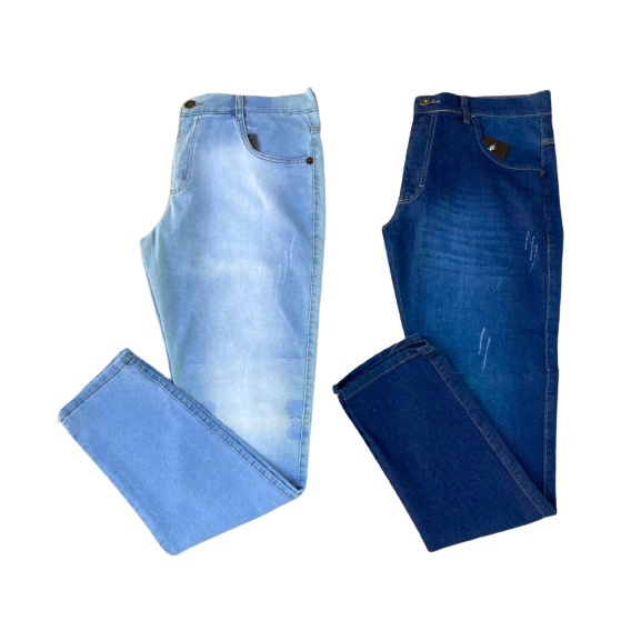 Kit/2 Calça Jeans Masculina Slim Elastano Atacado Promoção