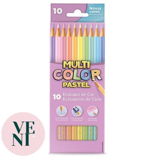 Lápis de Cor 10 Cores Tons Pastel Multicolor Faber Castell