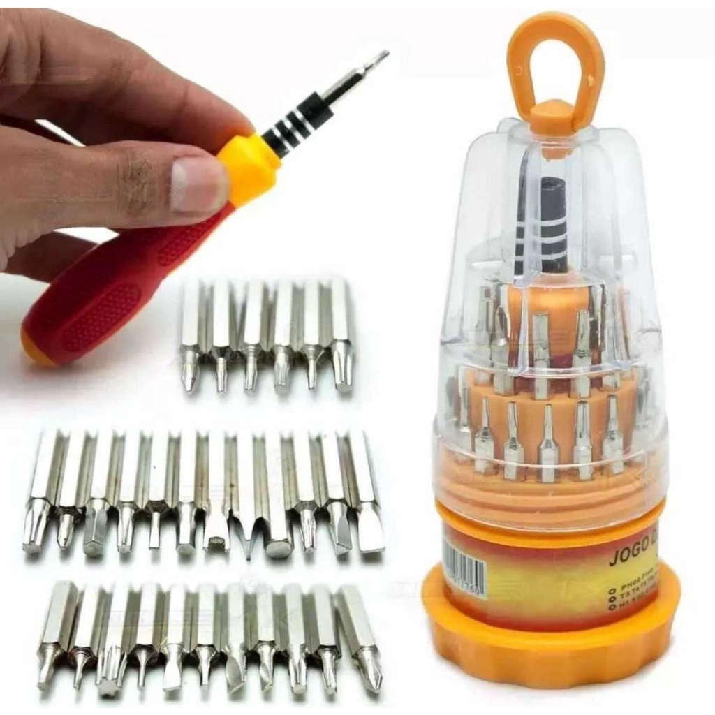Kit Jogo De Chaves De Precisão com  31 Cabeças Fenda Torx Philips Conserto Celular Tablet Notebook