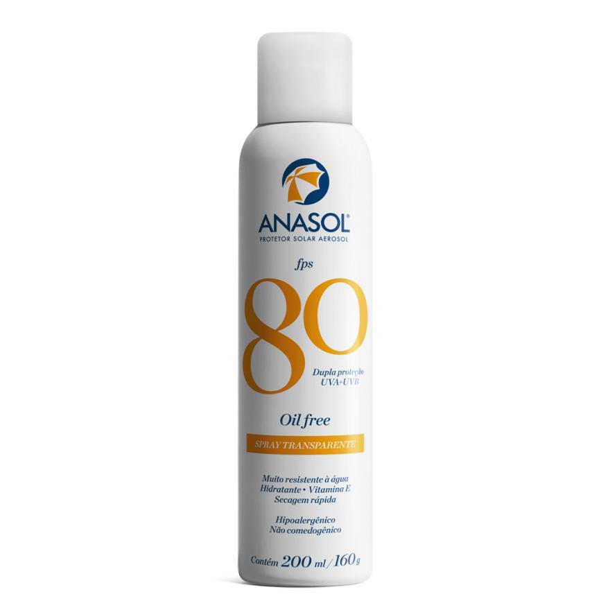 PROTETOR CORPORAL ANASOL FPS 80 SPRAY TRANSPARENTE 200ML/160G