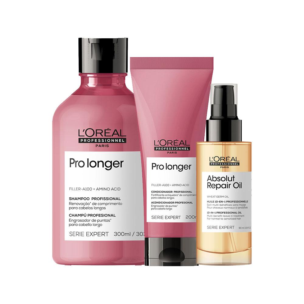 Kit L'Oréal Professionnel Serie Expert Pro Longer - Shampoo e Condicionador e Óleo