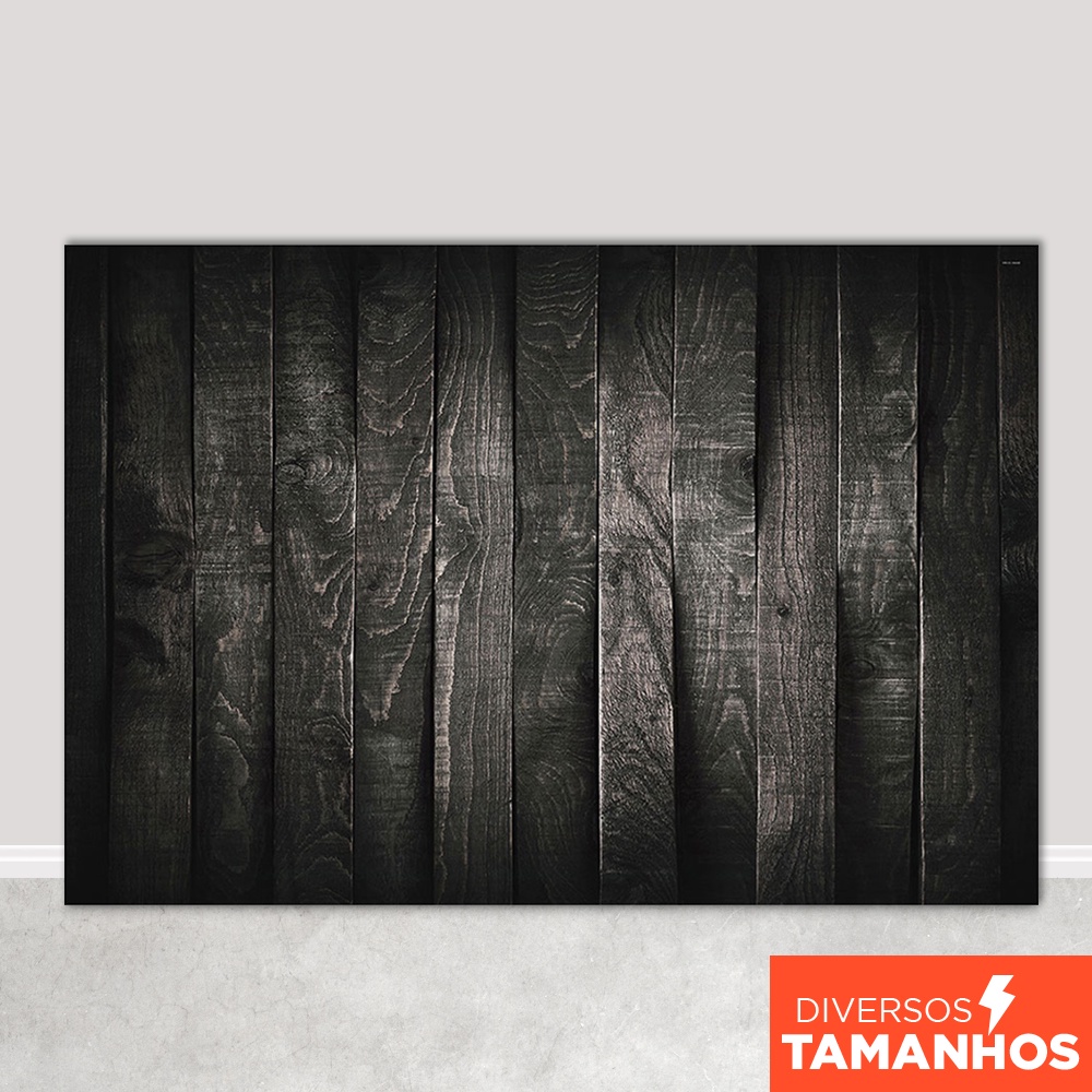 Fundo Fotográfico Textura Madeira Preta Rústica Em Tecido FFM-221