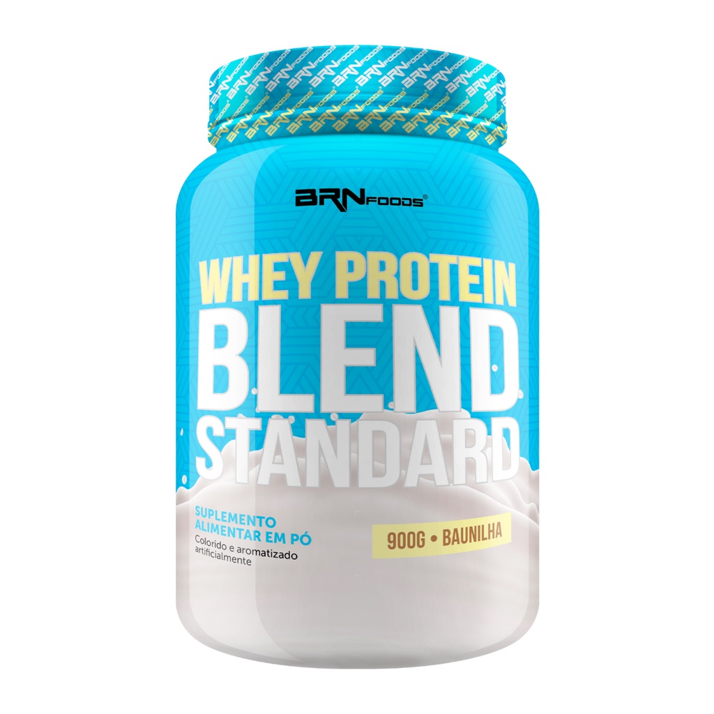 Whey Protein Blend Standard 900g - BRN FOODS Suplemento em pó para ganho de massa muscular