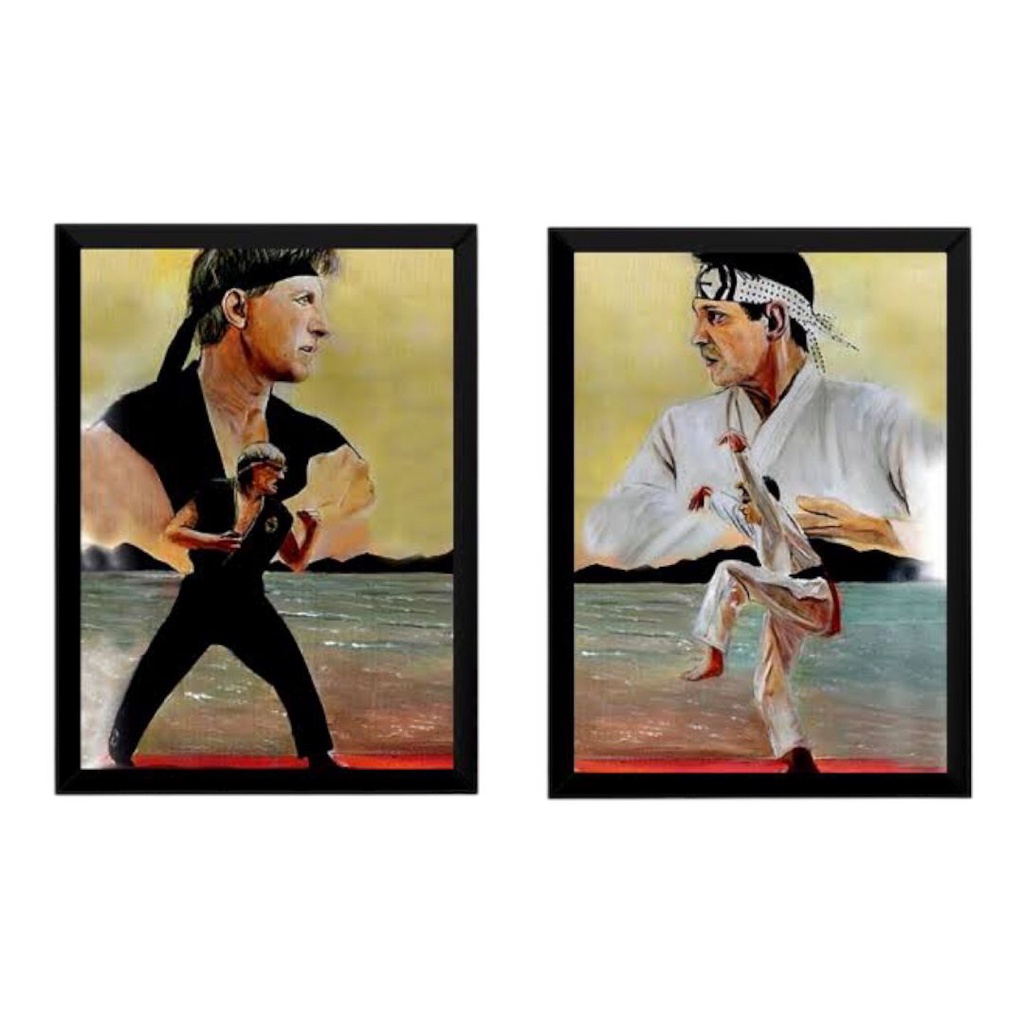 Quadro decorativo 2 peças cobra kai jhonny daniel laruzo karate