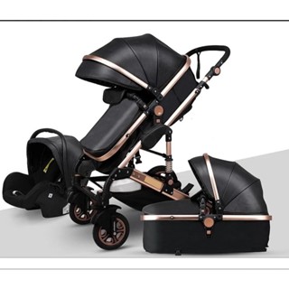Carrinho De Bebê Europeu Luxo 3 em 1 com Amortecedor + Moisés Berço + Bebê Conforto - LANÇAMENTO