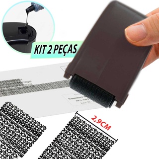 Kit 2 Carimbo Segurança Protetor Privacidade Confidencial Proteção Rolo Rolete Esconde Texto Roller Rolinho em Oferta na Shopee
