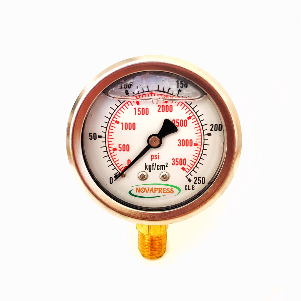 KIT 2 Manômetros Diam.63mm (2.1/2” ) Vertical - Escala 0-250 KGF/CM2 x 3500 PSI