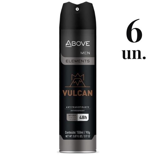Kit Desodorante Aero Above 150 ml Men Vulcan C/ 6 unidades
