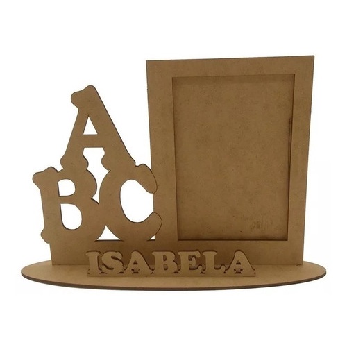 10 Porta Retrato Abc Personalizado Com Nome Decorativo Mdf Cru