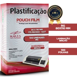 100 Folhas - Polaseal Plástico Para Plastificação Formato RG 80x110 0,07