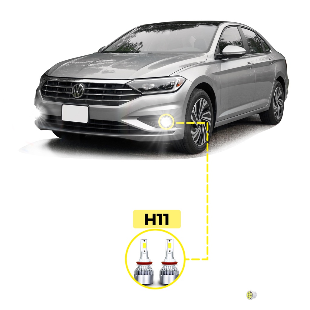 Kit Ultra LED Volkswagen Jetta 2019 20000 Lúmens 6500K Milha