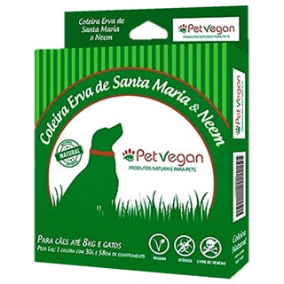 Coleira Repelente Natural Erva de Santa Maria e Neem para Cães - Pet Vegan
