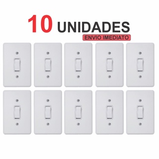 Interruptor Simples Linha Gelo (10 Unidades) Completo em Oferta na Shopee