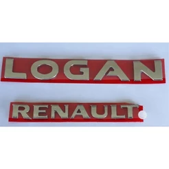 kit 2 peças emblema letreiro Renault Logan ano modelo 2013 acima todos peça cromada fita 3M