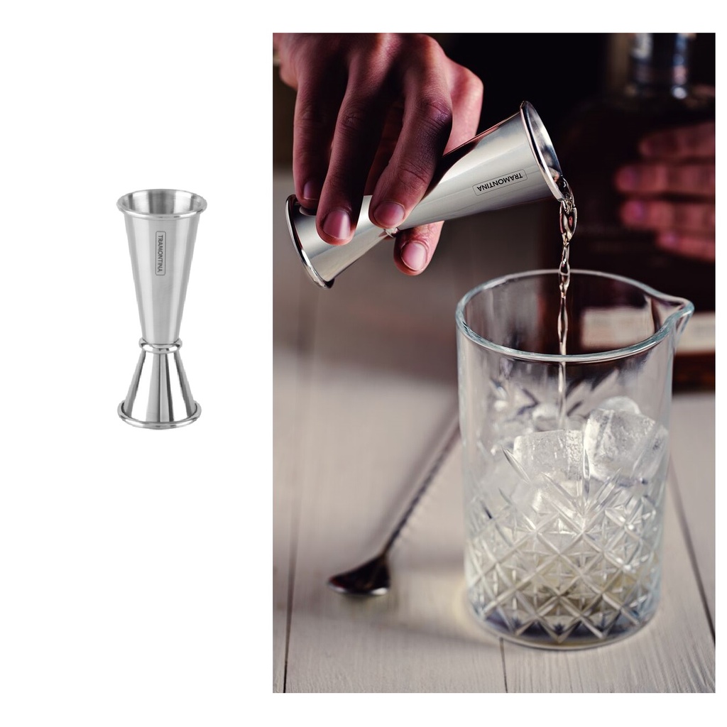 Dosador Tramontina Duplo Para Bebidas Em Aço Inox 25 E 50 Ml