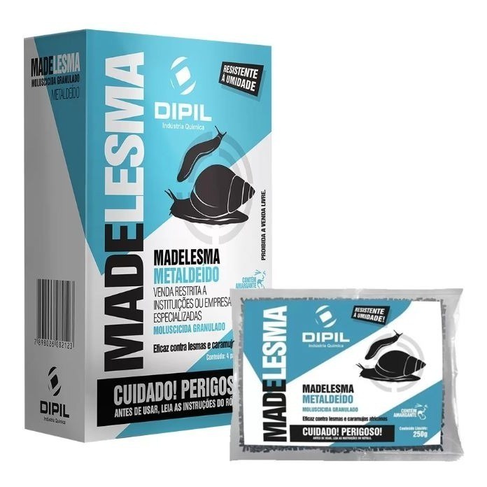 Lesmicida Madelesma Resistente à Umidade Elimina Lesma Caramujo Dipil 1KG em Oferta na Shopee