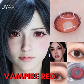 UYAAI 2 Pçs/Par Lentes De Contato Colorida Para Lente Halloween/Cosplay Red Annual 14.2mm