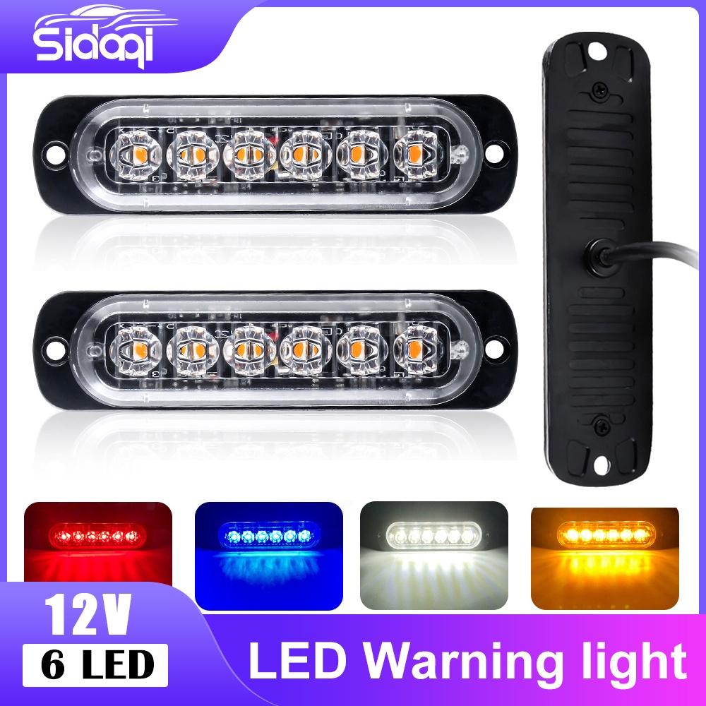 1 Peça Luz De Aviso De Caminhão 12V 6 Led Marcador Lateral De Para Carro Ônibus Indicador Trailer Freio Traseiro
