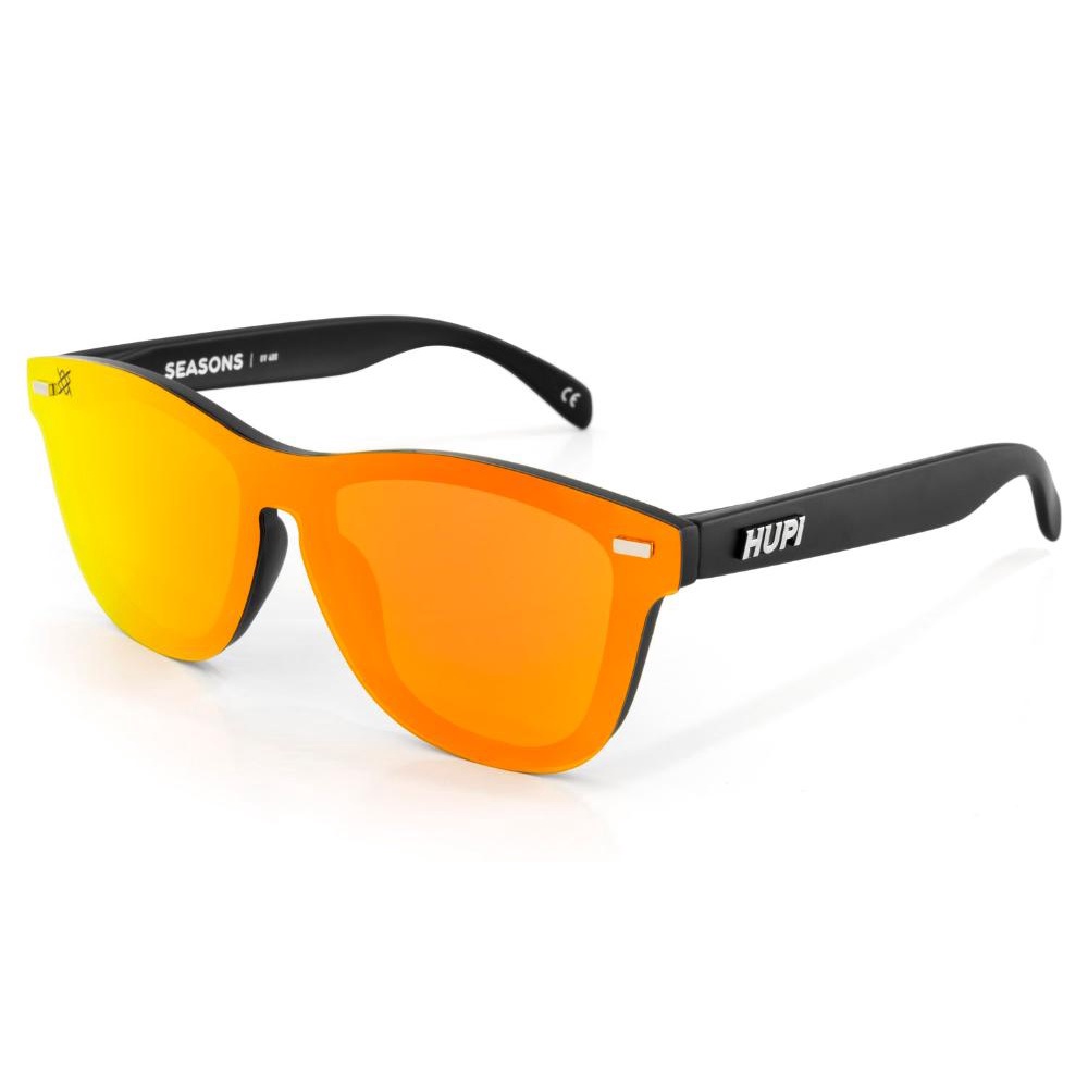 Óculos de Sol HUPI Seasons Armação Preto Lente Vermelho Espelhado