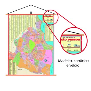 Mapa João Pessoa Banner Laminado 120x90cm - Atual #2