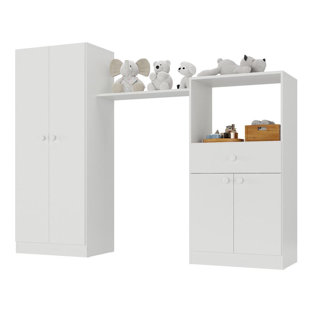 Guarda Roupa 4 Portas e 1 Gaveta Merengue Multimóveis Branco - Mom & Baby