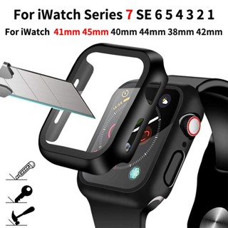 Vidro + Estojo Para Apple Watch Serie 7 6 SE 5 4 3 2 iWatch 45mm 41mm 44mm 40mm 38mm 42mm Capinha Protetora De Tela Relógio