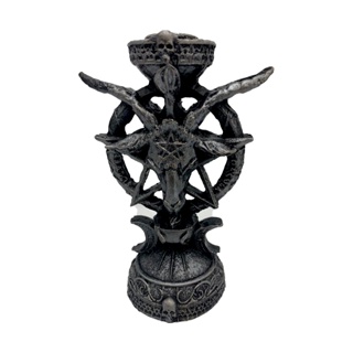 Castiçal Porta Velas Baphomet Baphometh Bafomé Wiccaa PRATA em Oferta na Shopee