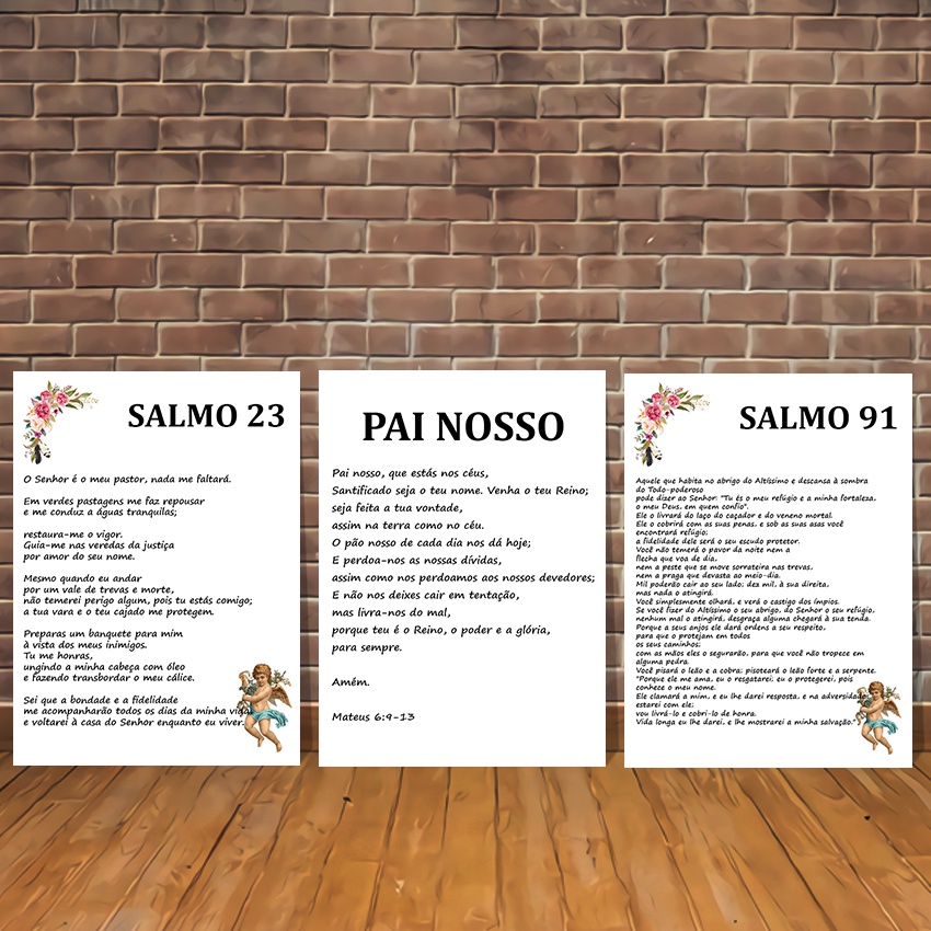 Kit Placas Decorativas Salmo Pai Nosso E Salmo Mdf Shopee Brasil