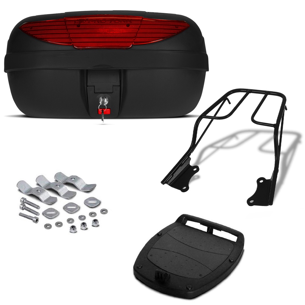 Baú Bauleto 45 Litros Smart Box 2 + Bagageiro Sansão Moto Yamaha Fazer 250 2009 a 2014 Pro Tork em Oferta na Shopee