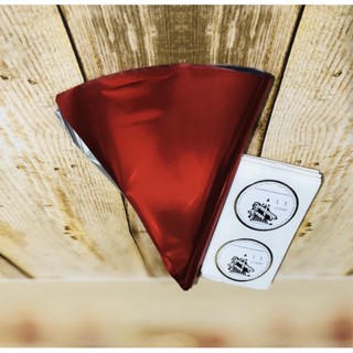 50 Embalagem Cone Truffado Vermelho + 50 Etiquetas Cone (Ms)
