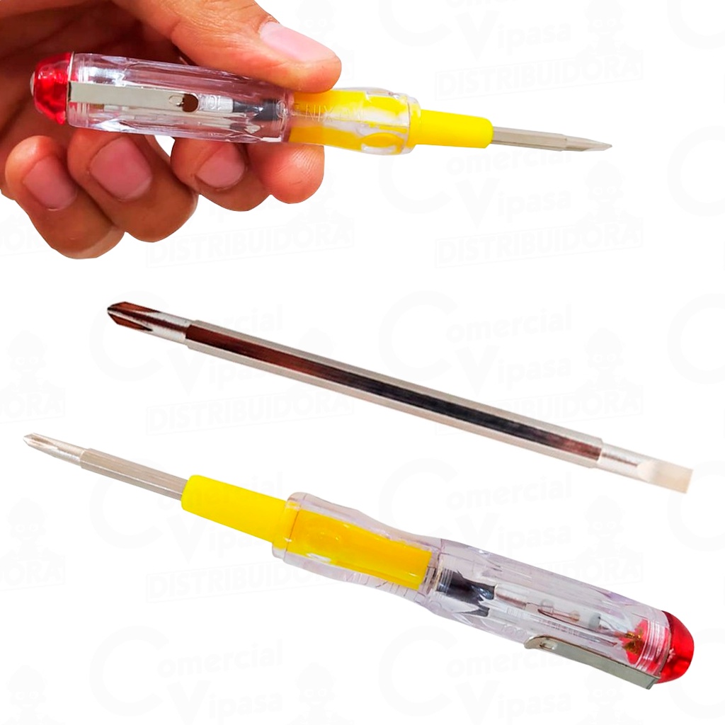 Chave De Teste Voltagem Digital Fenda E Philips 2 Em 1 Ponta Removível 2 Pontas Eletricista