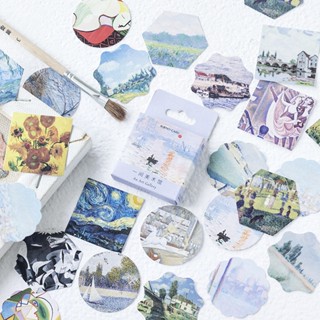 46PCS/Caixa Nova Galeria De Arte Fofa De Papel Diário De Vedação De Fáceis Adesivos Artesanato Scrapbooking Decorativo Lifelog Papelaria DIY