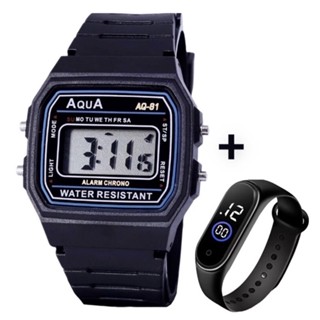 Relógio de Pulso Aqua + Relógio M4 Estilo Bracelete ambos resistente à Respingos