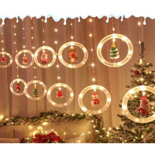 Cortina Cascata 130 Leds Figuras Natalinas Bivolt 2.5m